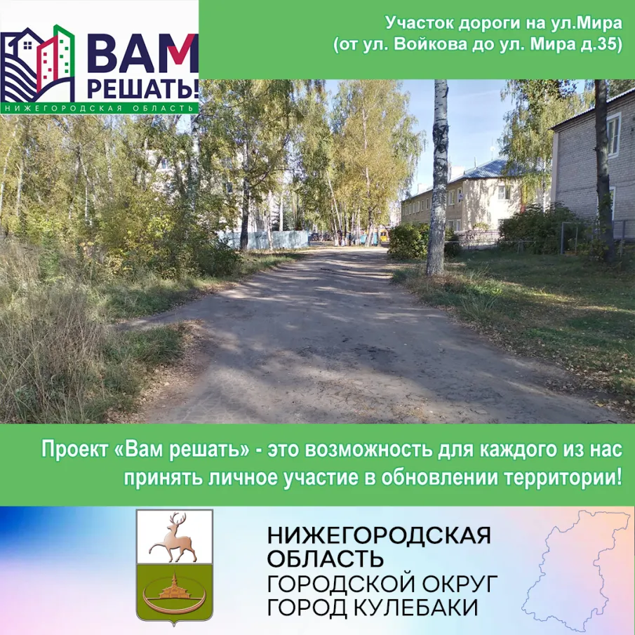 Жители предложили отремонтировать участок дороги на ул.Мира (от ул. Войкова до ул. Мира д.35)